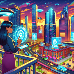 Futuristic Tucson with advanced voice search technology for finding therapists.