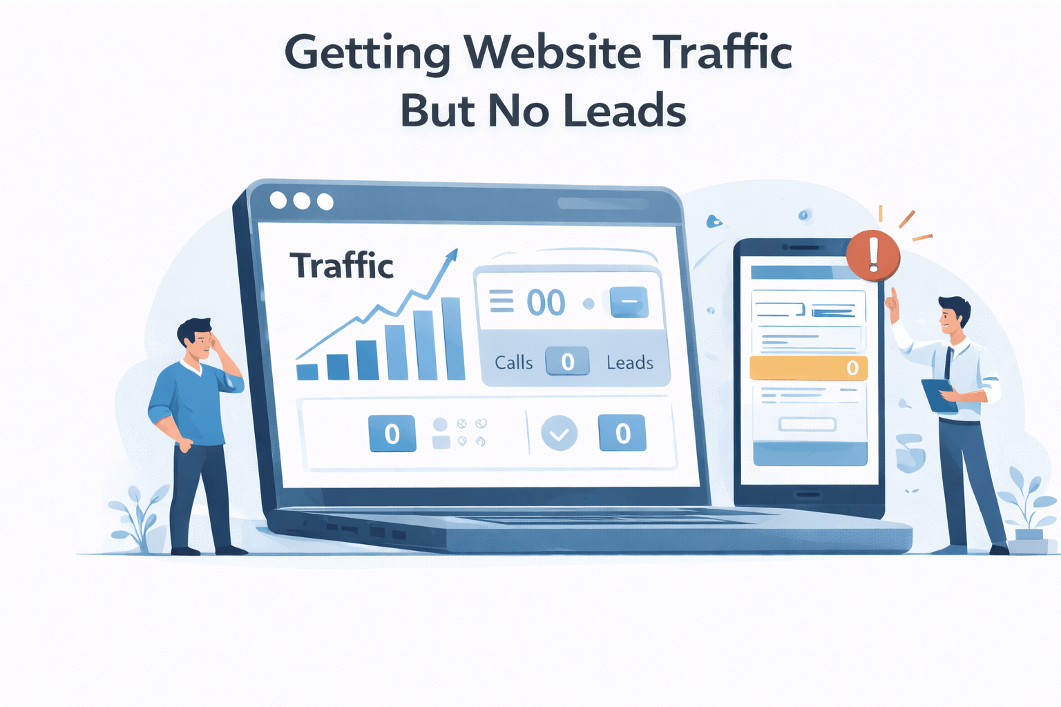 Business website getting traffic but no leads because visitors are not converting