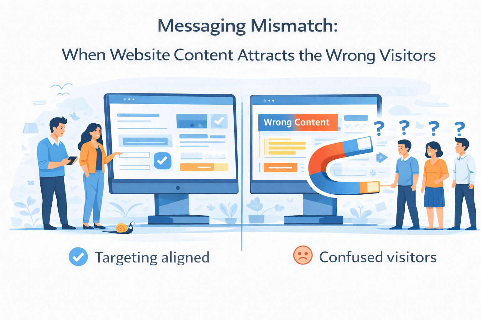 Website messaging mismatch attracting the wrong visitors and lowering conversion