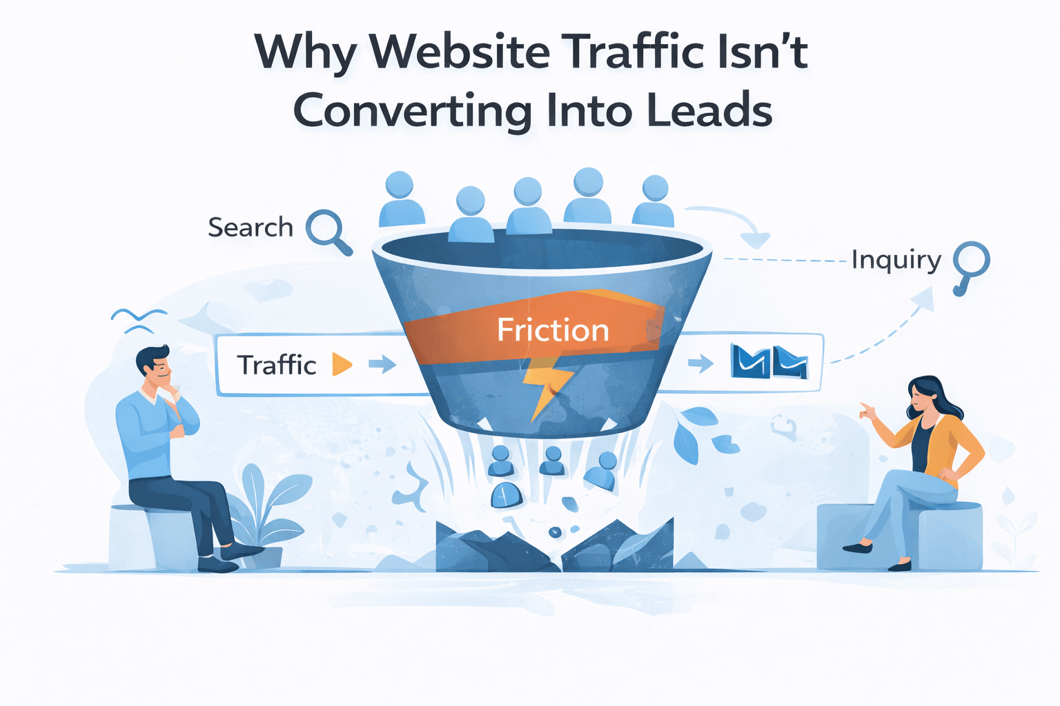 Website traffic coming in but leads not converting because of friction in the pipeline