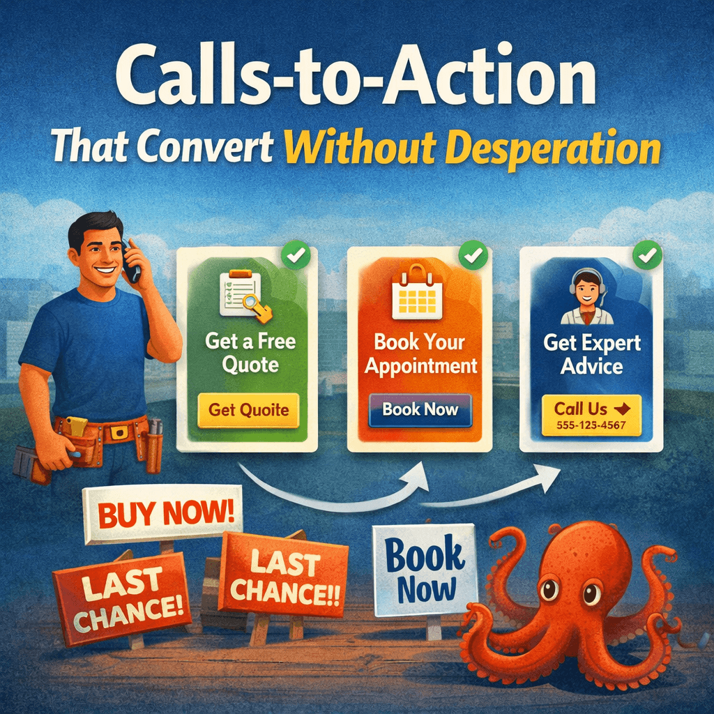 Calls-to-action that convert without desperation by using clear next steps, low friction, and confident service-page language