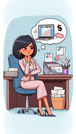 SEO pricing for therapists with professional sitting at desk considering SEO pricing.